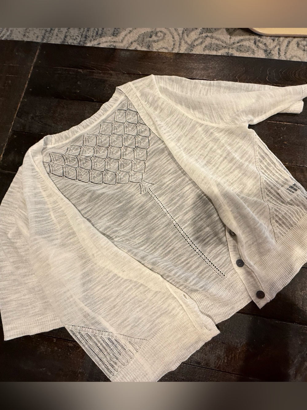 White Openwork Women’s Cardigan medium